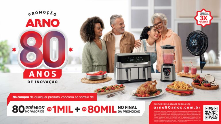Arno celebra 80 anos com nova campanha, que reforça seu compromisso de facilitar a vida dos consumidores na rotina do dia a dia em casa. 