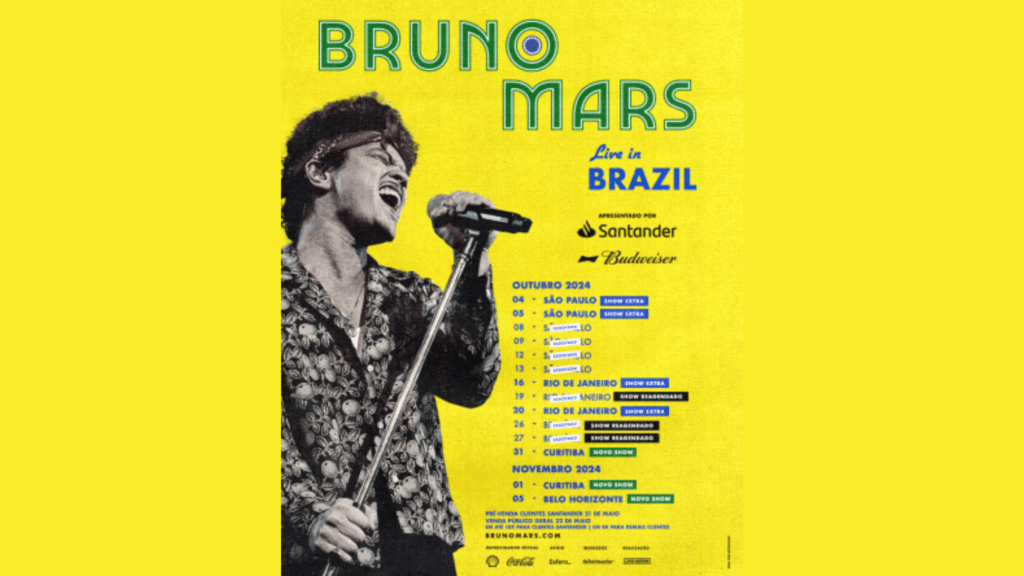 Shell será a patrocinadora oficial de quatro dos 14 shows do Bruno Mars no Brasil, e dará vantagens exclusivas à membros do Shell Box Clube.