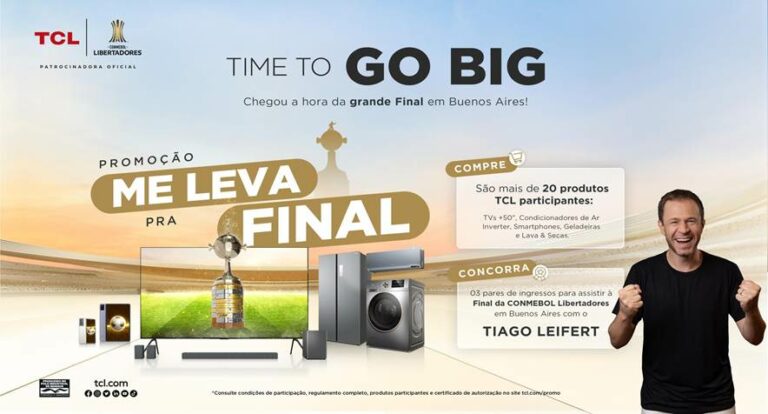 Patrocinadora oficial da CONMEBOL Libertadores, a TCL anuncia a promoção "Me Leva Pra Final", em busca de oferecer grandes experiências.