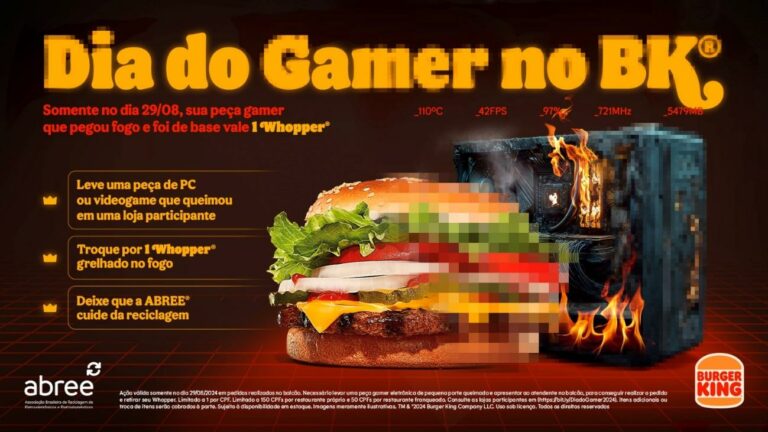 O Burger King decidiu tornar o Dia do Gamer deste ano mais saboroso, dando um WHOPPER para todos os fãs de videogames.