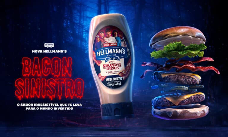 A Hellmann's anunciou, inspirada na série Stranger Things, da Netflix, o lançamento de sua maionese saborizada Hellmann's Bacon Sinistro.