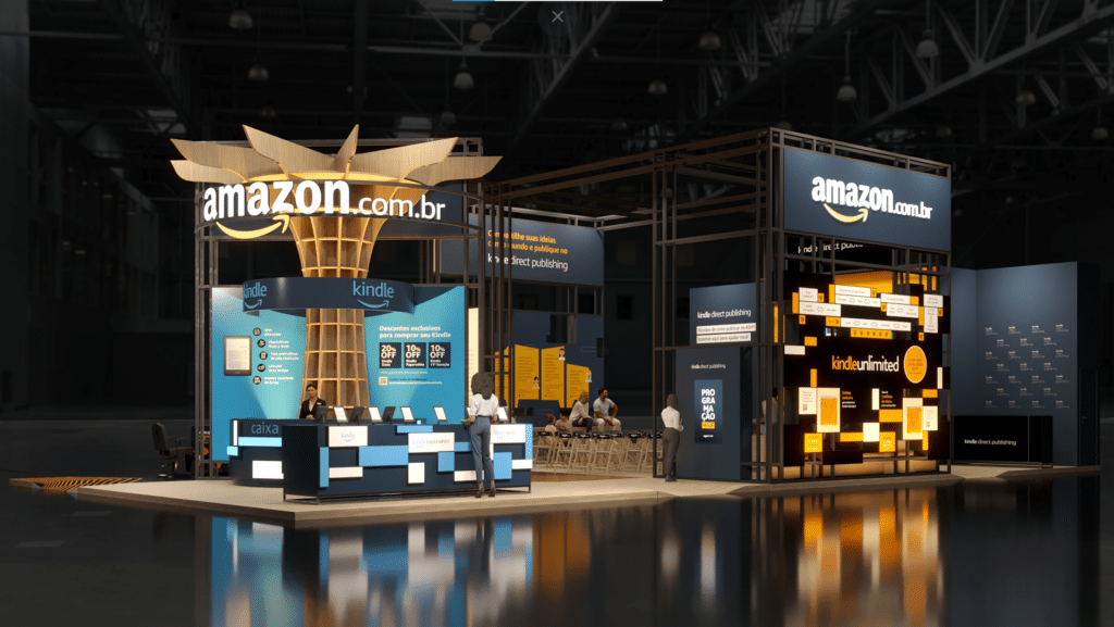 A BFerraz é a responsável pela experiência da Amazon Brasil durante a 27ª edição da Bienal Internacional do Livro de São Paulo.
