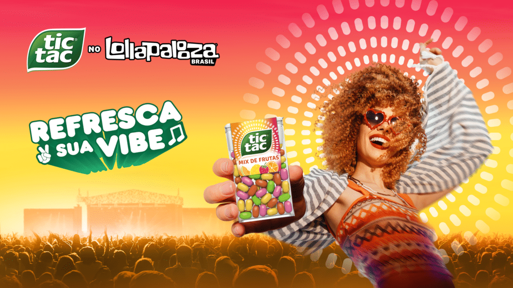 Tic Tac, marca de balas da Ferrero, anuncia parceria inédita com o Lollapalooza Brasil 2025 e será a pastilha oficial do festival.