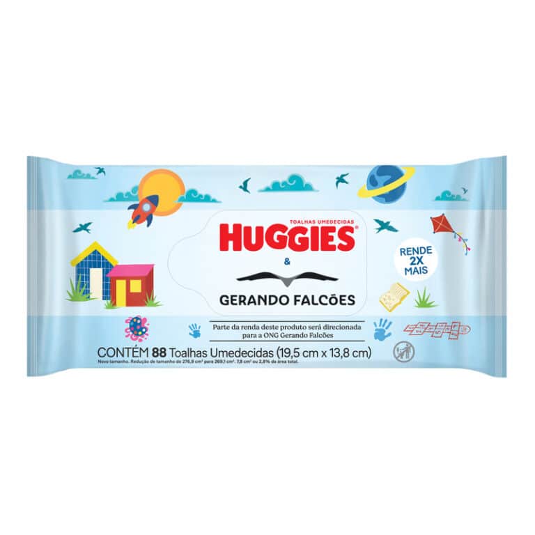 A Huggies lança, em parceria com a Gerando Falcões, uma edição limitada para sua linha de lenços umedecidos Higiene Diária para os bebês.