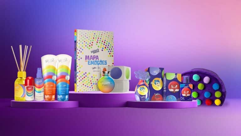 O Boticário trouxe para as marcas infantis Sophie e Quasar Next uma linha completa inspirada em Divertida-Mente 2, da Disney e Pixar.