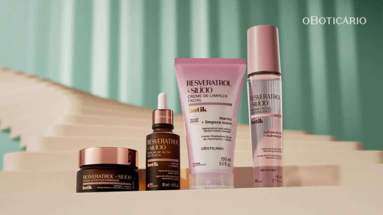O Boticário apresenta a linha Botik Resveratrol e Silício, desafiando o tabu de que a vida da mulher é feita de um único auge.