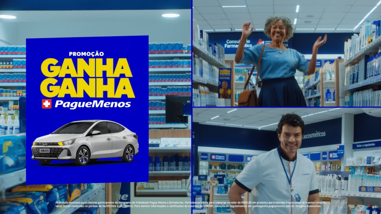 A Pague Menos estreou uma nova promoção, que oferece até R0 em vales-compras a cada 15 minutos e 2 carros 0km.