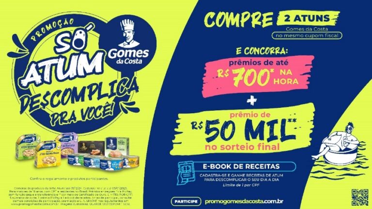A Gomes da Costa anuncia nova promoção visando incentivar, cada vez mais, o consumo do de atum e se aproximar dos consumidores da marca.