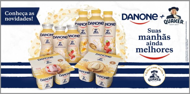 A QUAKER, marca da PepsiCo, e a DANONE, decidem expandir sua parceria ao lançar novas opções de iogurtes com aveia.