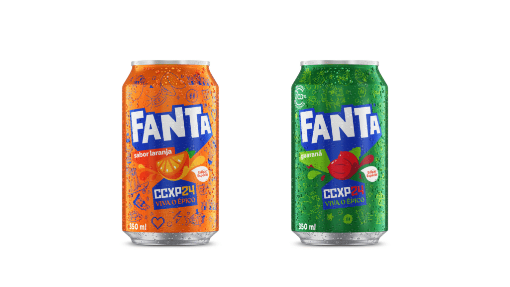 A Fanta comunica o lançamento de uma lata de edição especial e limitada com a temática da Comic Con Experience 2024.