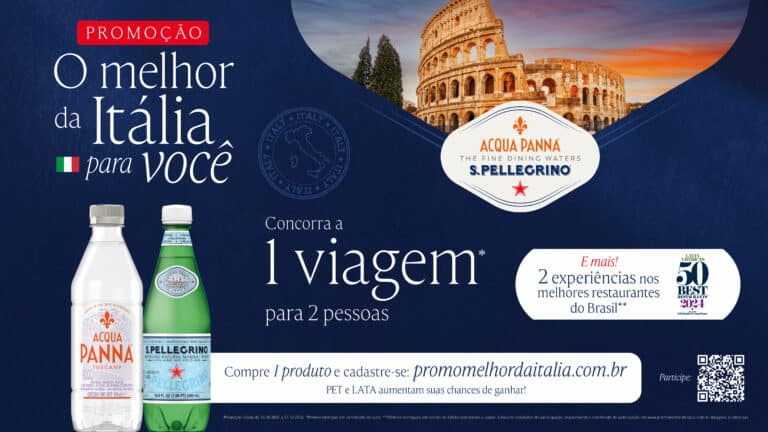 A S.Pellegrino e a Acqua Panna, distribuídas no Brasil pela Minalba, se uniram à Casa 96 para criar a promoção "O Melhor da Itália pra você".