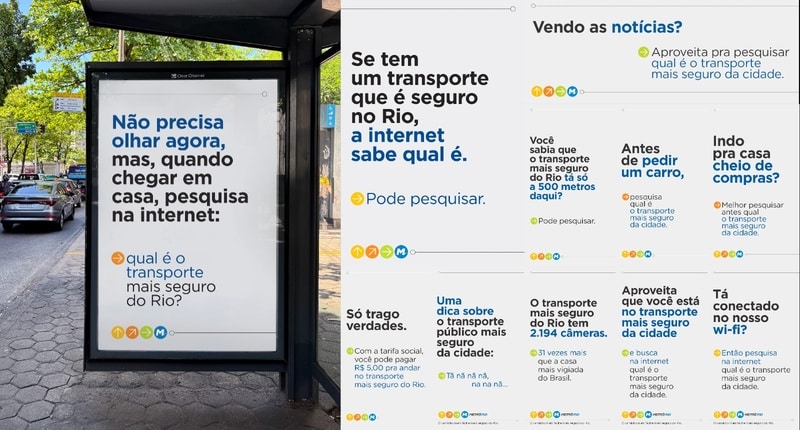 A nova campanha do MetrôRio tem como objetivo destacar os atributos de segurança do sistema metroviário carioca.