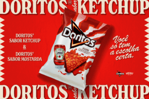 Doritos lança mais uma inovação do portfólio de produtos da PepsiCo, as versões sabor Ketchup e Mostarda, feitas em parceria com HEINZ.