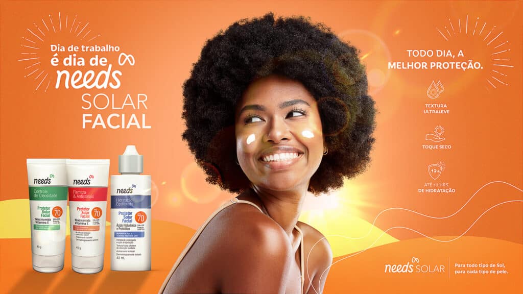 Needs reforça a importância da proteção solar no cotidiano, em nova campanha