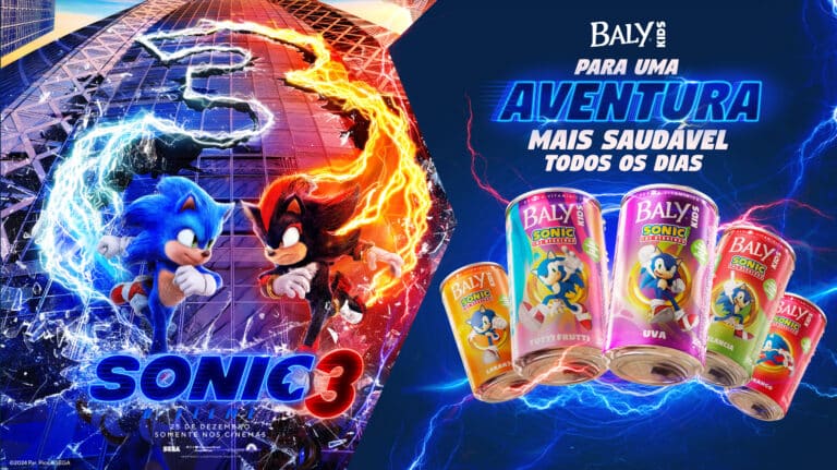 O longa “Sonic 3: O Filme”, que estreou nos cinemas no final de 2024, invadiu as redes sociais, em produtos licenciados e na televisão.