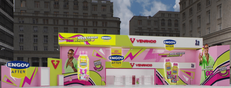 Para fortalecer a presença no Carnaval 2025, Engov After, marca da Hypera Pharma, lançou uma ação de envelopamento simultâneo em farmácias de diferentes cidades do país.