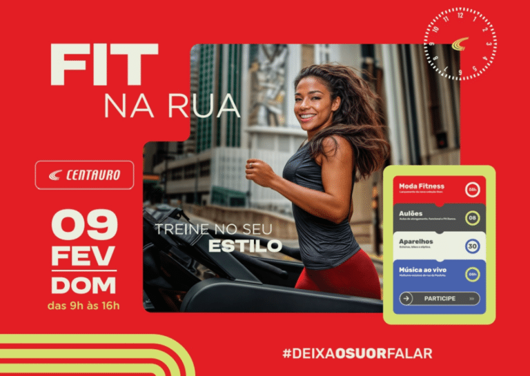 A Centauro decidiu transformar, nesse próximo domingo, dia 9 de fevereiro, a Av. Paulista em uma academia a céu aberto.