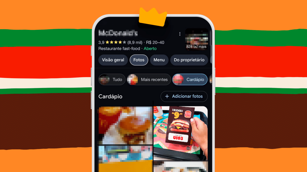 Burger King espalha cupons de desconto de forma geolocalizada, para granular nas buscas sobre lojas da concorrência no Google Maps.