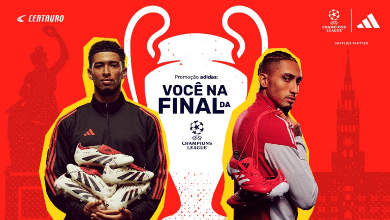 A Centauro e a adidas irão levar um torcedor e acompanhante para assistir, diretamente do estádio, a final da UEFA Champions League