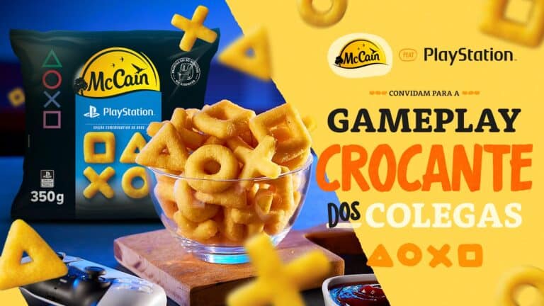 A McCain se uniu à PlayStation Brasil para homenagear as três décadas do PlayStation, e lançou este ano inéditas batata-fritas.