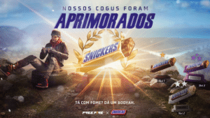 SNICKERS está de volta ao Free Fire, e anuncia, junto com esta nova temporada dentro do jogo, seu patrocínio oficial ao FFWS BR.