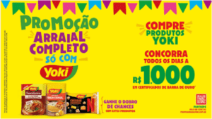 Yoki inicia a temporada junina com promoção que oferece a oportunidade de ganhar prêmios diários de R$ 1.000 reais em certificados de ouro.