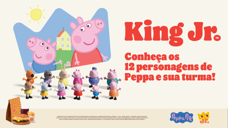 Fenômeno mundial, a porquinha Peppa Pig traz toda a sua turma para o Burger King, e convida as famílias para momentos de pura diversão.