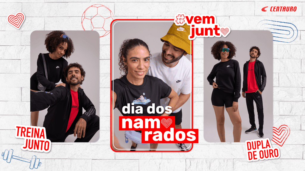 Com o conceito "Vem Junto", a Centauro lança nova campanha de Dia dos Namorados, focada em casais conectados ao esporte.
