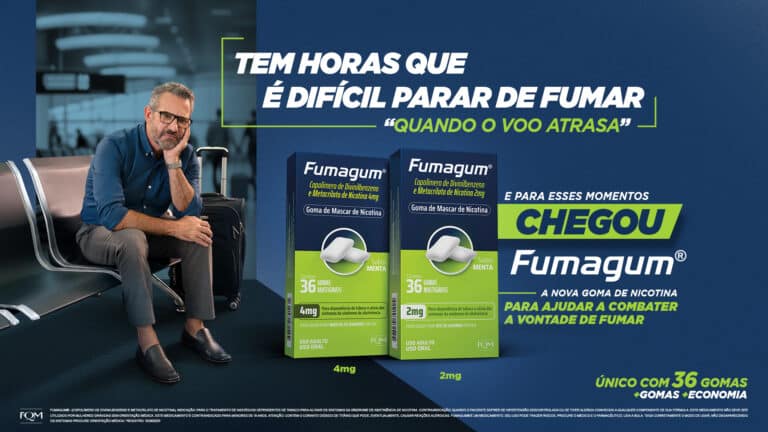 A FQM lança Fumagum, uma nova goma de mascar com nicotina desenvolvida para auxiliar fumantes no processo de abandono do cigarro.
