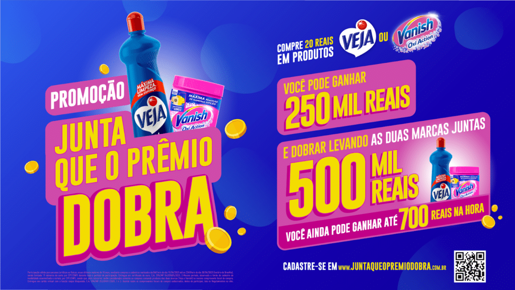A Veja se uniu com a Vanish, pelo terceiro ano consecutivo, para a promoção com prêmios absurdos "Junta Que o Prêmio Dobra".