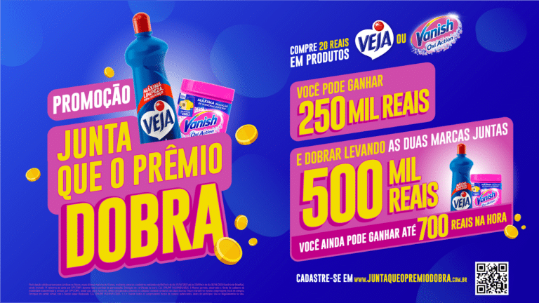 A Veja se uniu com a Vanish, pelo terceiro ano consecutivo, para a promoção com prêmios absurdos "Junta Que o Prêmio Dobra".