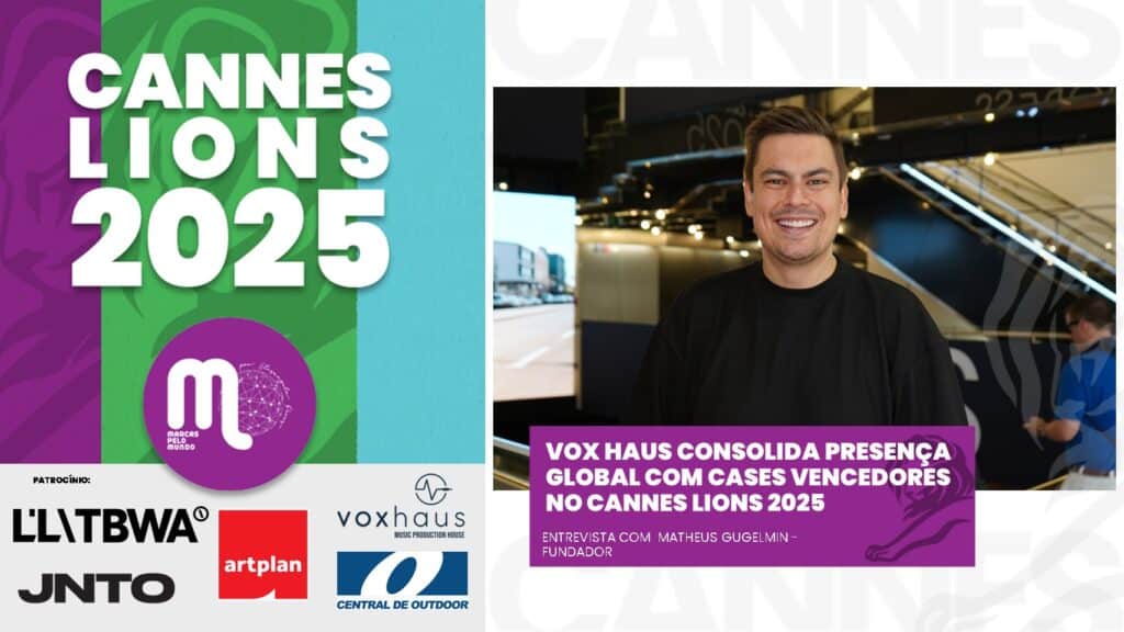 Vox Haus consolida presença global com cases vencedores no Cannes Lions 2025. Acompanhe entrevista com Matheus Gugelmin.