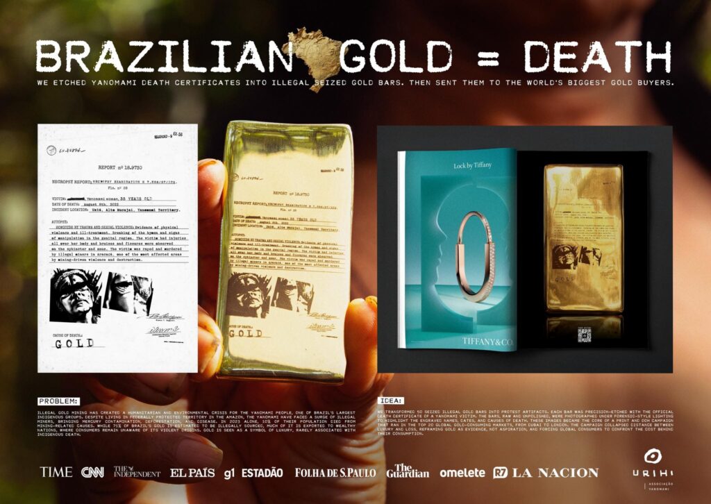campanha-gold-death-yanomami-dm9-urihi-marcas-pelo-mundo-outdoor-cannes-lions-2025