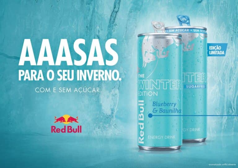A Red Bull apresenta o novo sabor Red Bull Winter Edition Blueberry & Baunilha, disponível durantes os meses de junho e julho.