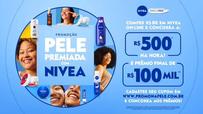 A NIVEA lança a ação "Pele Premiada com NIVEA", iniciativa desenvolvida para o ambiente digital que combina prêmios instantâneos de R$ 500.