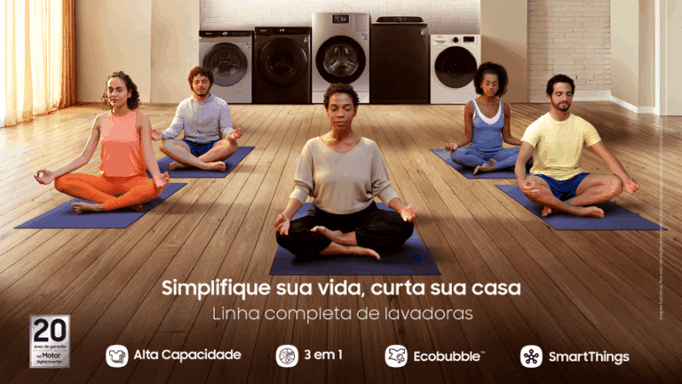 Samsung apresenta uma nova campanha que destaca seu portfólio completo de lavanderia, para reforçar sua linha completa de lavadoras.