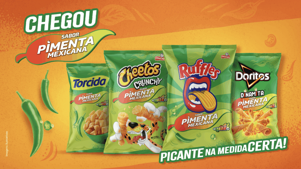 A PepsiCo decide ampliar seu portfólio com o lançamento dos snacks RUFFLES e CHEETOS Crunchy sabor Pimenta Mexicana.