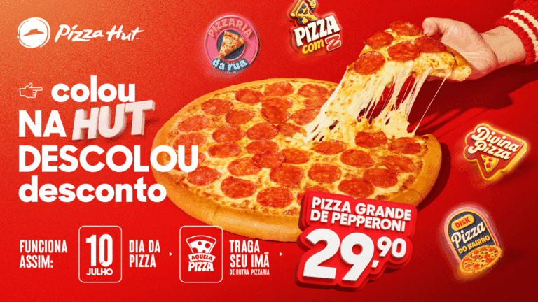 Para o Dia da Pizza, a Pizza Hut lança uma ação divertida e provocativa, que promete movimentar os balcões das lojas de todo o País.
