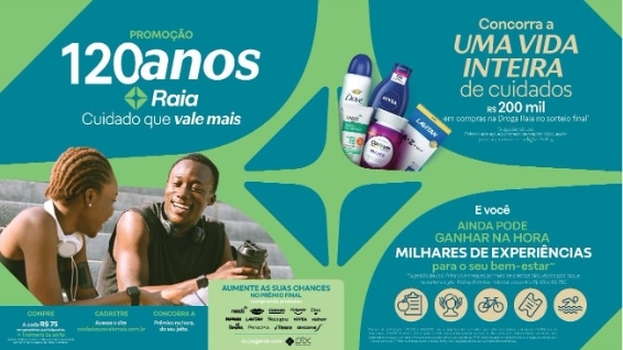 A RD Saúde lança, para marcar os 120 anos da Droga Raia e os 90 anos da Drogasil, a promoção "Cuidado que vale mais".