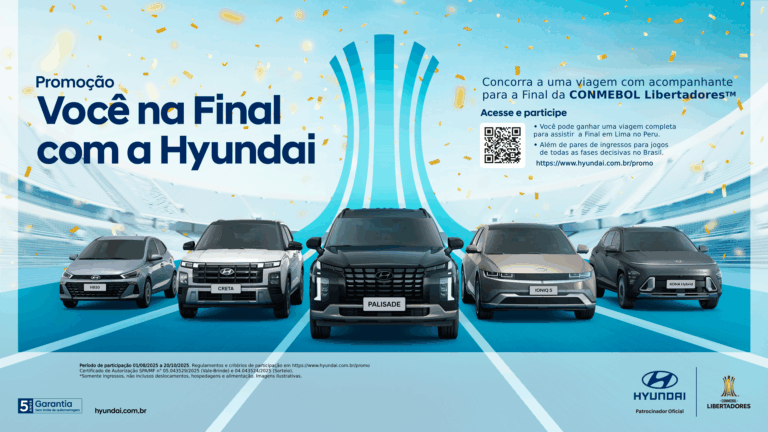 Hyundai lança promoção que levará torcedores para acompanhar a grande decisão da edição 2025 da CONMEBOL Libertadores.