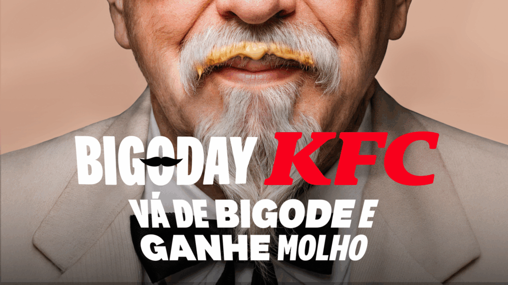 KFC e DM9 lançam campanha especial de molhos e celebram o Dia do Bigode com item grátis para bigodudos.