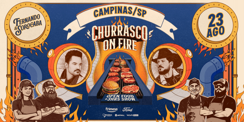 O Churrasco On Fire, evento criado pela dupla Fernando e Sorocaba, tem sua próxima edição marcada para o dia 23 de agosto.