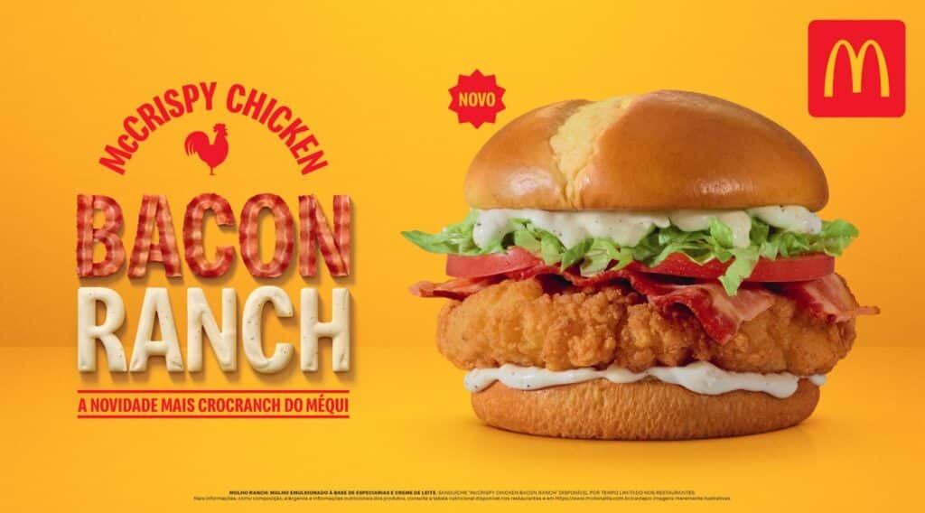 A partir de 12 de agosto, chega a todos os restaurantes do Brasil o McCrispy Chicken Bacon Ranch, a novidade mais "Crocranch" do Méqui.