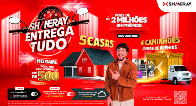 A Shineray do Brasil estreou recentemente sua nova campanha publicitária “Shineray Entrega Tudo”, protagonizada pelo cantor Nattan.