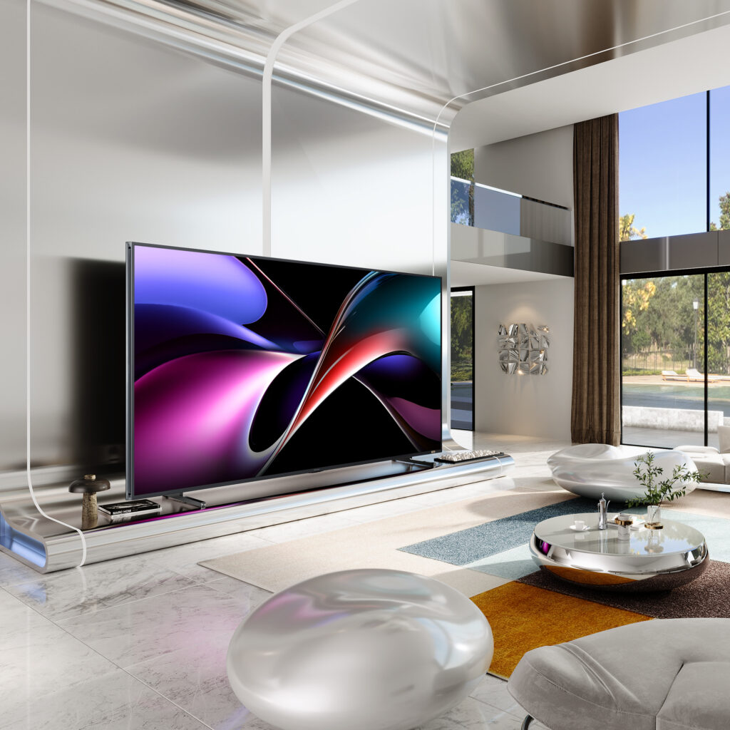 A Hisense lança no Brasil a TV UX de 116 polegadas, produto que marca a história da indústria: a primeira TV RGB MiniLED do mundo.