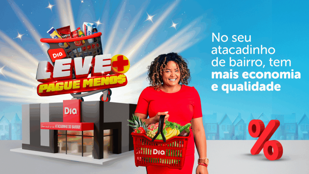 O DIA Supermercados lança campanha que reforça seu posicionamento como Atacadinho de Bairro, o "Leve +, Pague Menos".