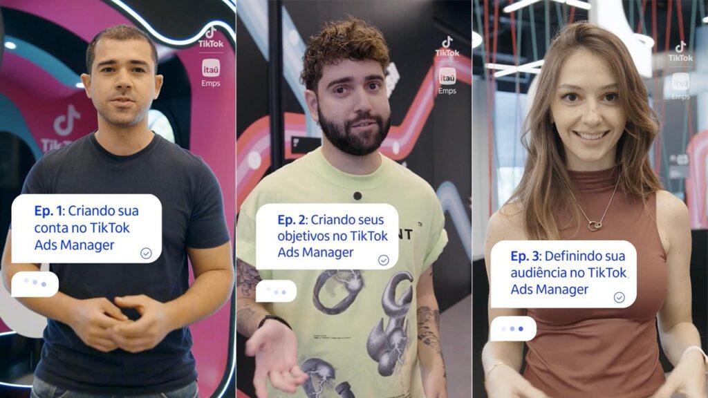 O Itaú Empresas e o TikTok anunciam parceria inédita com a criação da plataforma Academia de Negócios by Itaú Emps e TikTok.
