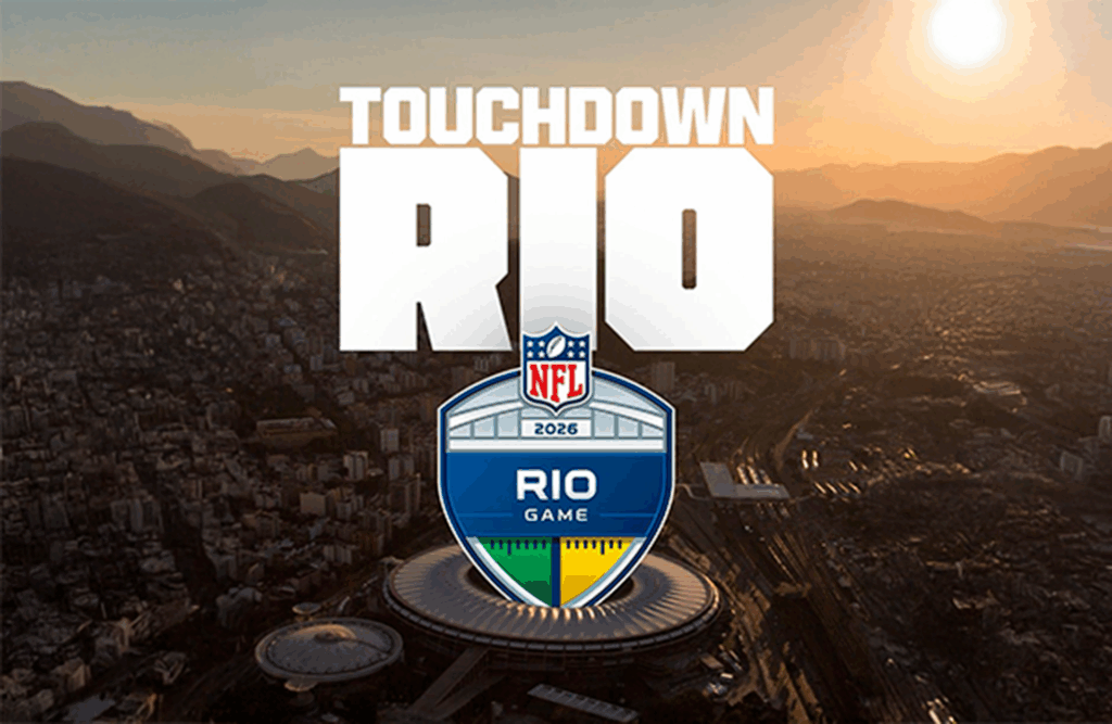 A NFL comunica um acordo para realização de, no mínimo, três jogos de temporada regular ao longo dos próximos cinco anos no Rio de Janeiro.