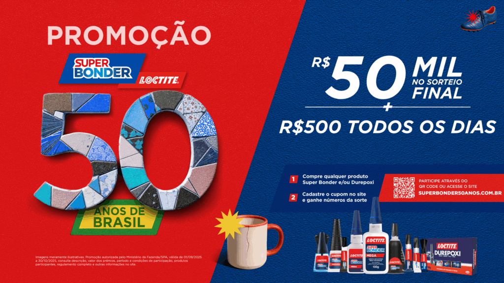Super Bonder, marca da Henkel, líder no mercado de adesivos, celebra 50 anos de presença no Brasil com uma nova campanha.