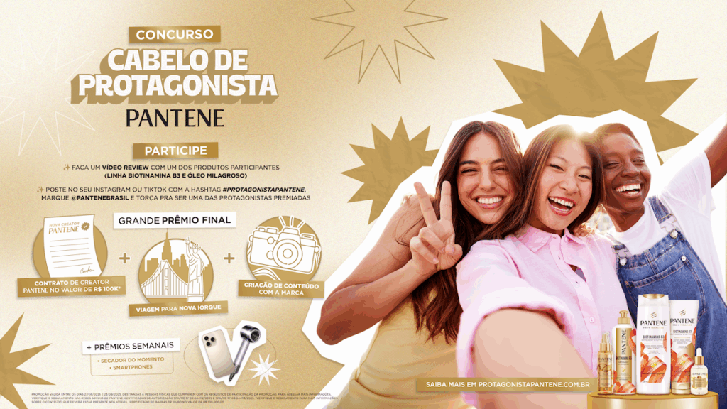Pantene apresenta sua nova campanha "Cabelo de Protagonista", que posiciona a marca como referência em ciência e tecnologia capilar.